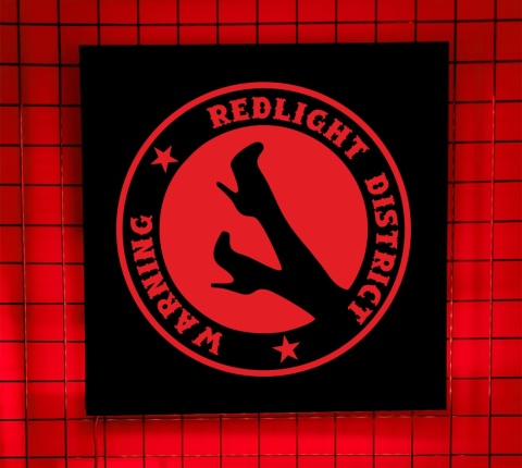 Tablica LED Tir Red Light Amsterdam 50x50cm B3