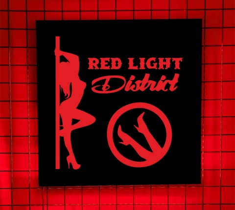 Tablica LED Tir Red Light Amsterdam 50x50cm C3