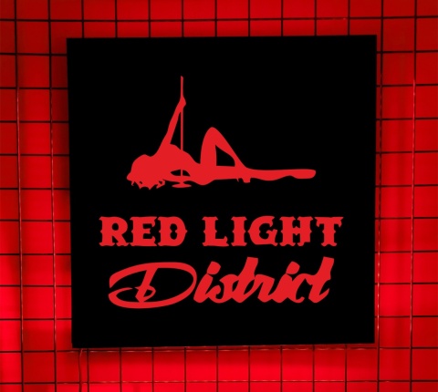 Tablica LED Tir Red Light Amsterdam 50x50cm D3