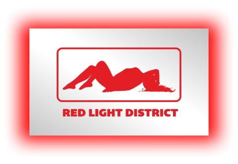 Tablica LUSTRO LED Tir Red Light Amsterdam 50x30cm A1