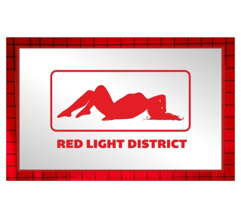 Tablica LUSTRO LED Tir Red Light Amsterdam 50x30cm A1