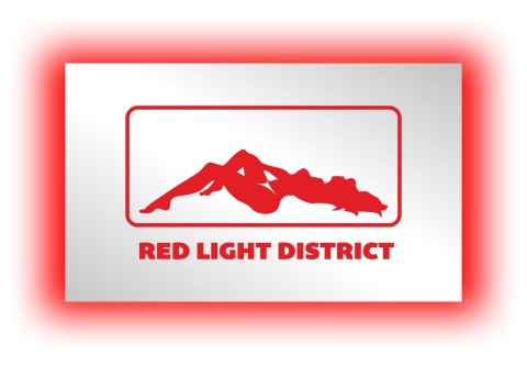 Tablica LUSTRO LED Tir Red Light Amsterdam 50x30cm B1
