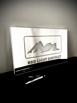 Tablica LUSTRO LED Tir Red Light Amsterdam 50x30cm A1
