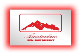 Tablica LUSTRO LED Tir Red Light Amsterdam 50x30cm B2