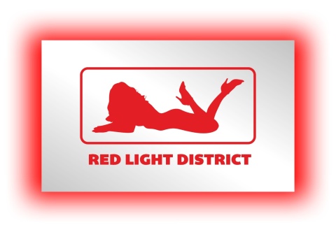 Tablica LUSTRO LED Tir Red Light Amsterdam 50x30cm C1