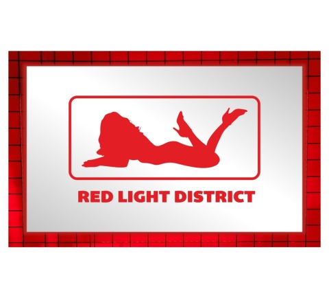 Tablica LUSTRO LED Tir Red Light Amsterdam 50x30cm C1