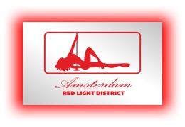 Tablica LUSTRO LED Tir Red Light Amsterdam 50x30cm D2
