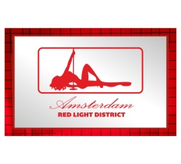 Tablica LUSTRO LED Tir Red Light Amsterdam 50x30cm D2