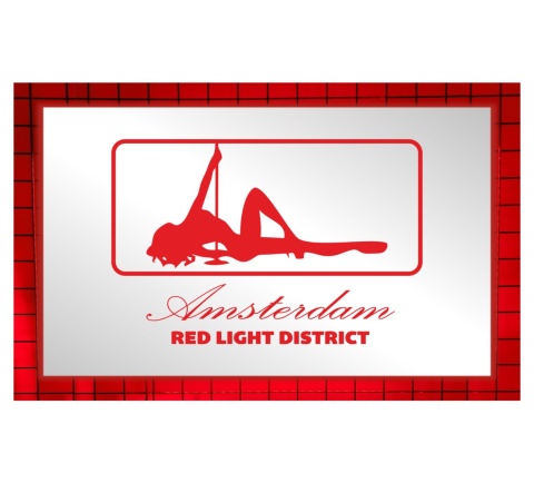 Tablica LUSTRO LED Tir Red Light Amsterdam 50x30cm D2