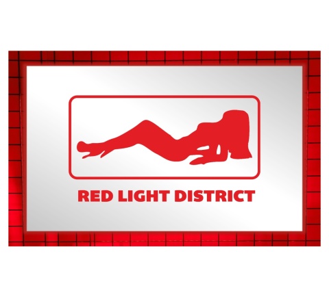 Tablica LUSTRO LED Tir Red Light Amsterdam 50x30cm E1