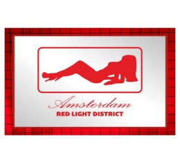 Tablica LUSTRO LED Tir Red Light Amsterdam 50x30cm E2