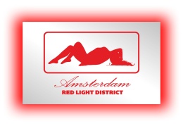 Tablica LUSTRO LED Tir Red Light Amsterdam 50x30cm A2