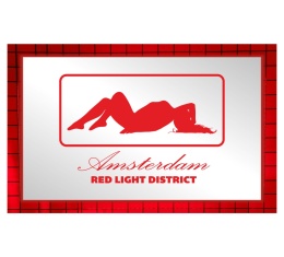Tablica LUSTRO LED Tir Red Light Amsterdam 50x30cm A2