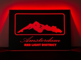 Tablica LED Tir Red Light Amsterdam 60x40cm B2