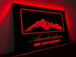 Tablica LED Tir Red Light Amsterdam 60x40cm B2