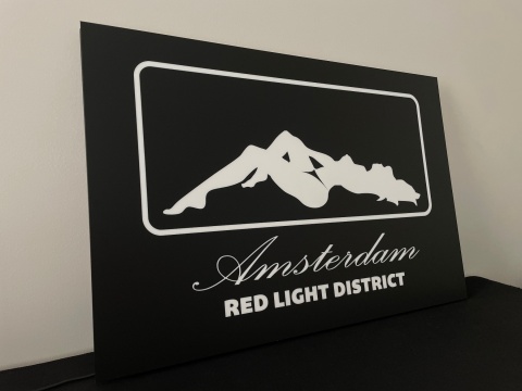 Tablica LED Tir Red Light Amsterdam 60x40cm B2