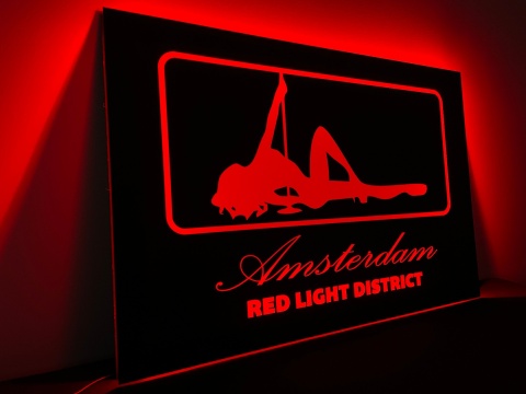 Tablica LED Tir Red Light Amsterdam 60x40cm D2