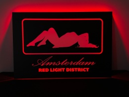 Tablica LED Tir Red Light Amsterdam 60x40cm A2
