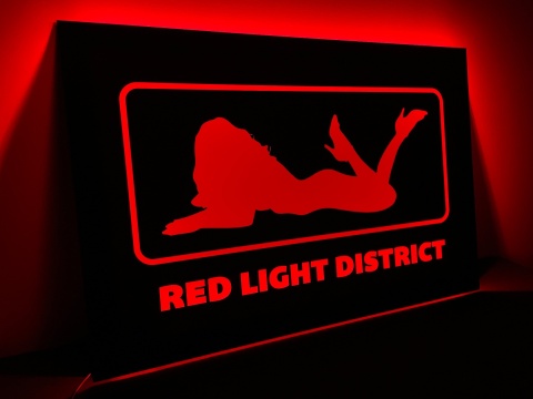 Tablica LED Tir Red Light Amsterdam 60x40cm C1